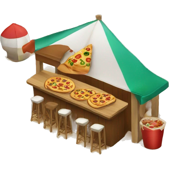 Bar on the beach doing pizza emoji