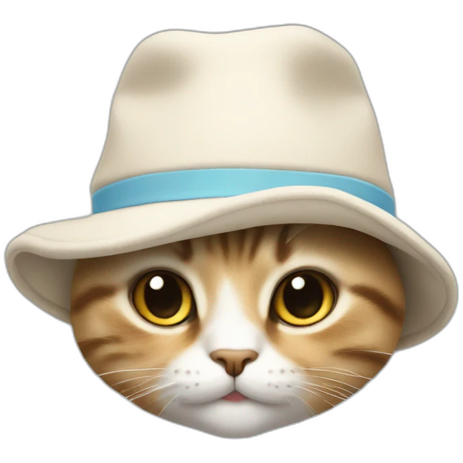 Un chat mignon avec un bonnet emoji