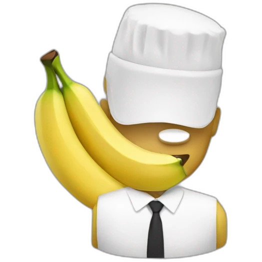 un blanc avec une coupe banane emoji