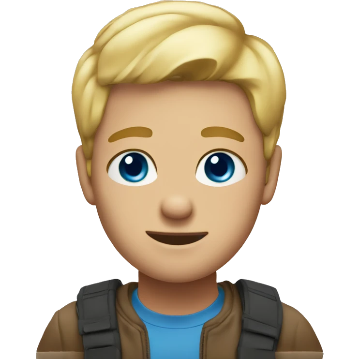 😳 with blond short hair and blue eyes  emoji