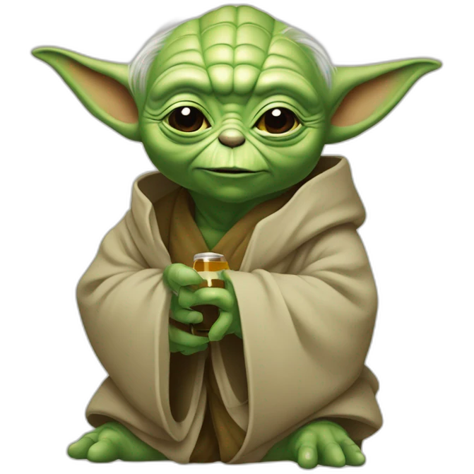 Yoda qui boit de la bière emoji