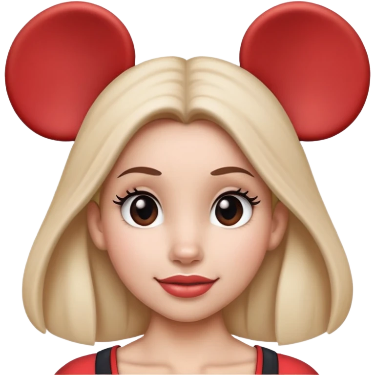 Woman wearing Mickey Mouse ears from Disneyland emoji