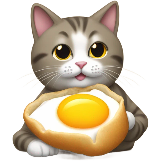 Cat eating an eggroll emoji