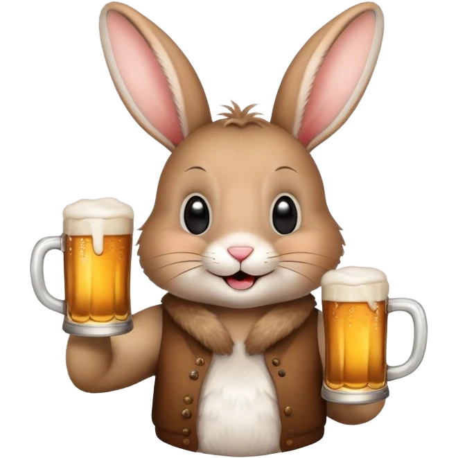 Rabbit drink a beer  emoji