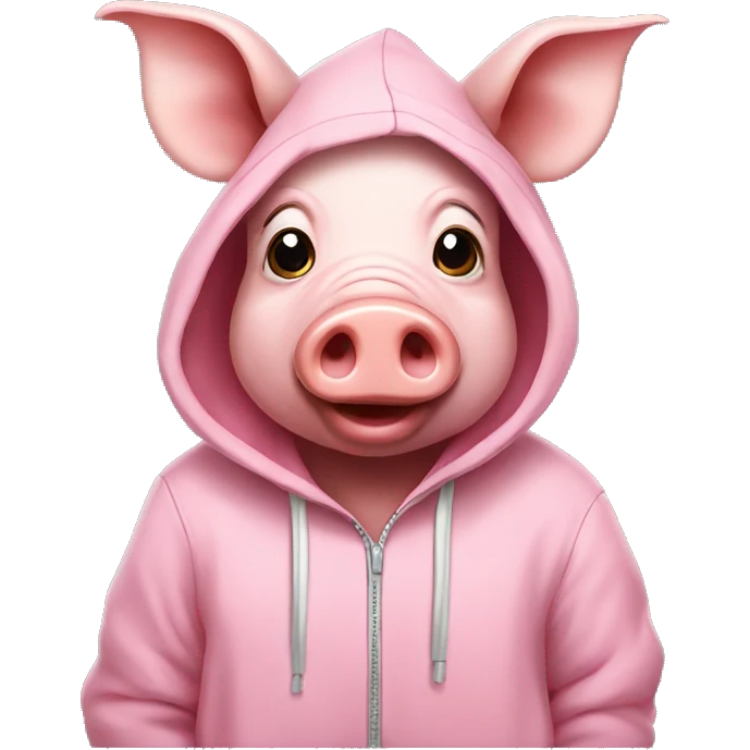 Pig wearing a hoddie  emoji