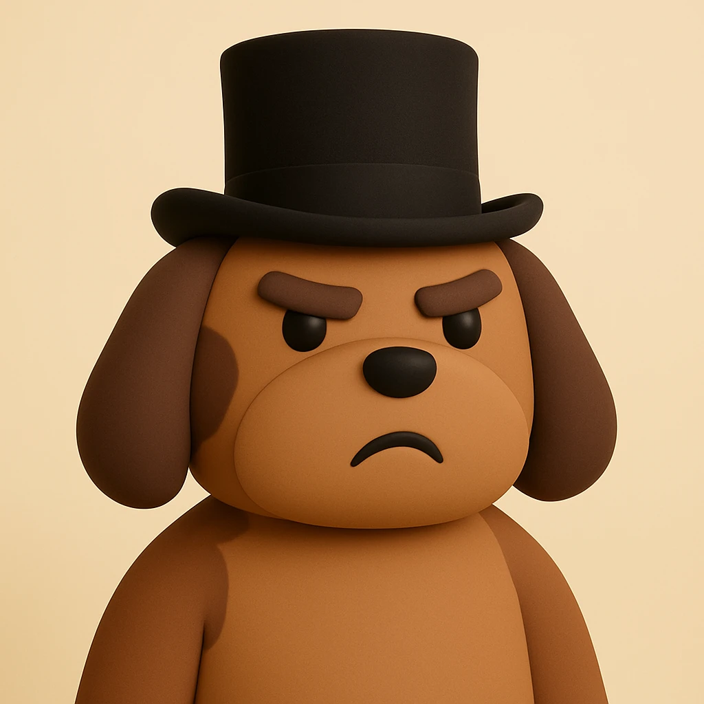 dog with tophat emoji