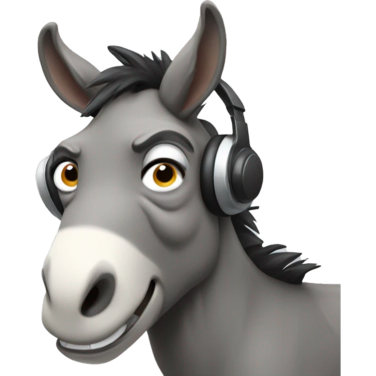 angry donkey with a headset emoji