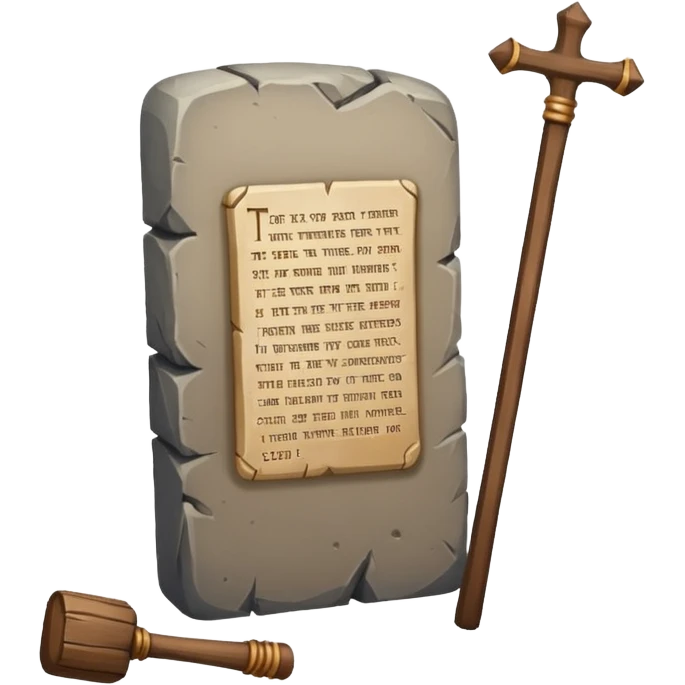 Ten commandments tablets and staff emoji