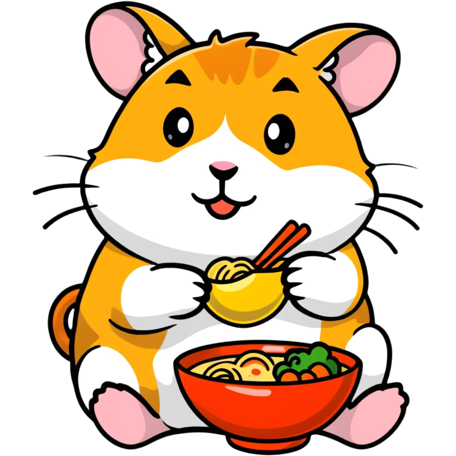 hamster eating ramen emoji