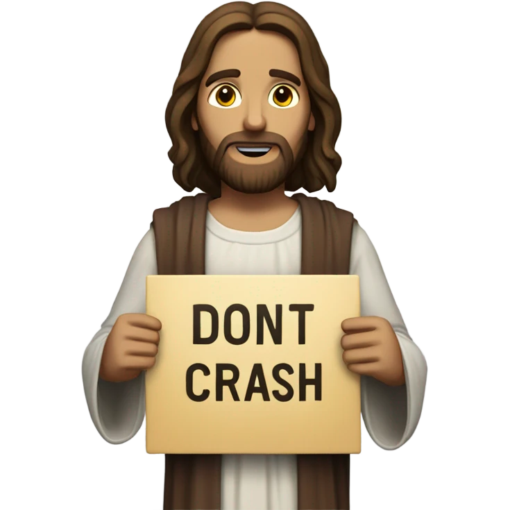 Jesus holding a sign that says don’t crash out emoji