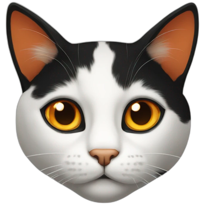 black, white and orange cat emoji