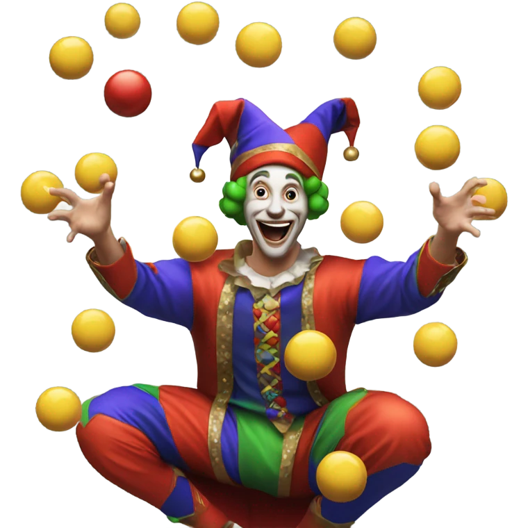 A jester juggling balls emoji