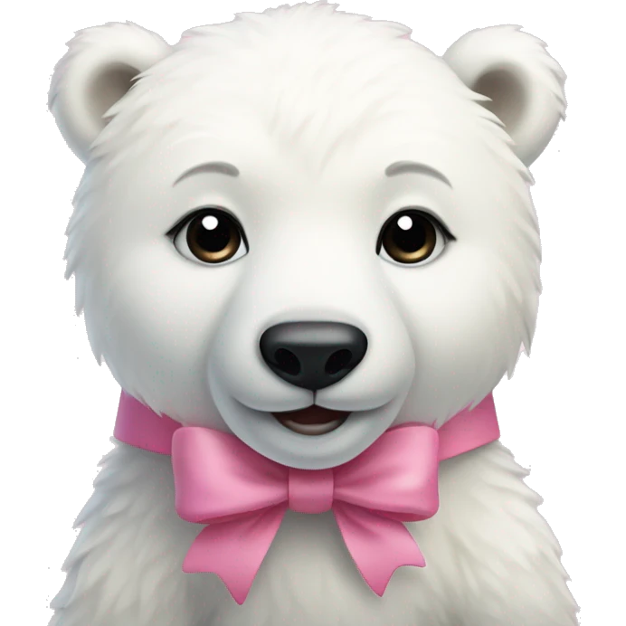 Baby polar bear with pink bow emoji