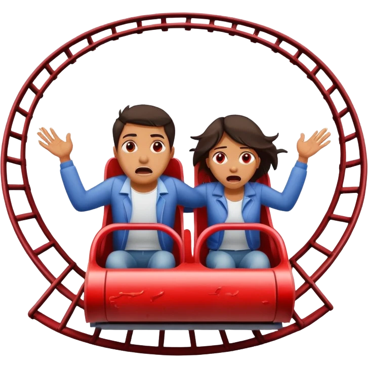horrified couple flying off of roller coaster covered in blood and tears emoji