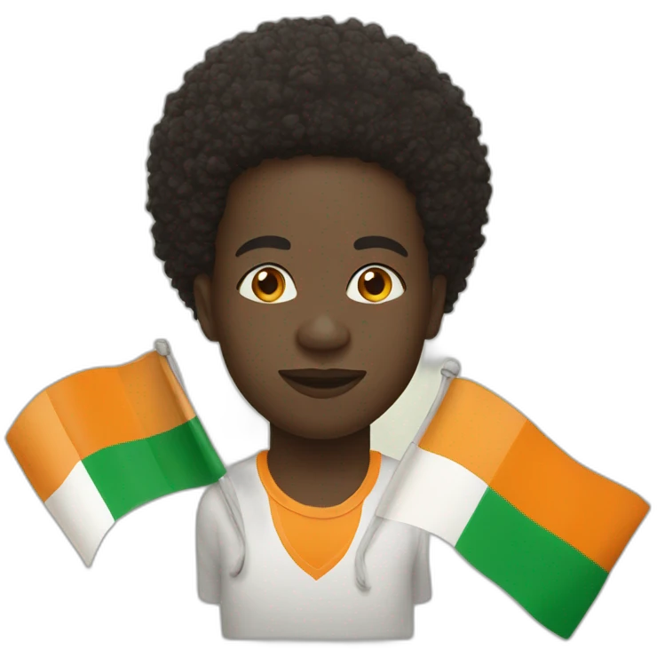 ivorian-supporter-with-ivory-coast-flag emoji