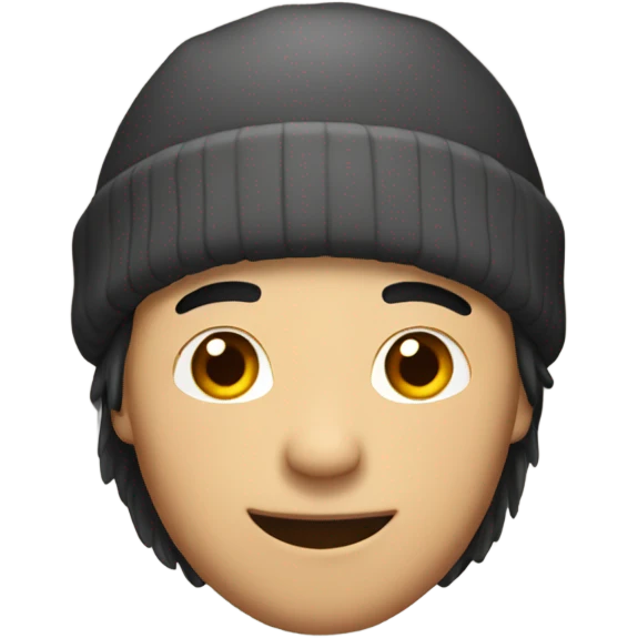 Asian man with a tail,beanie  emoji