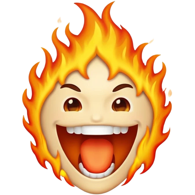 mouth with flames coming out emoji