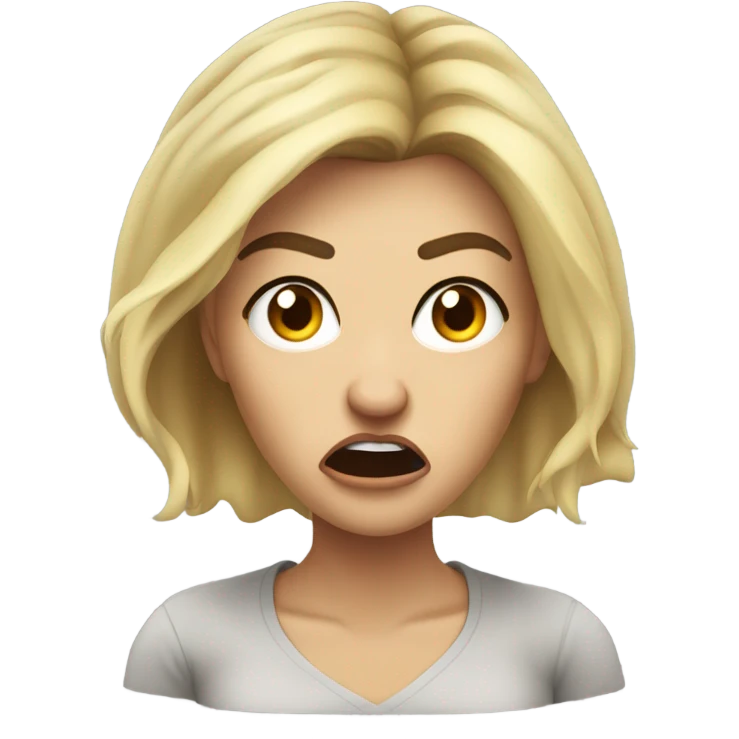 Angry blonde lady emoji