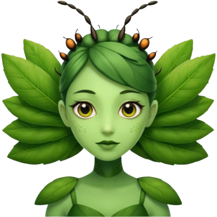 woman that looks like a grasshopper emoji