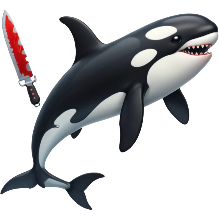orca holding a bloody knife emoji