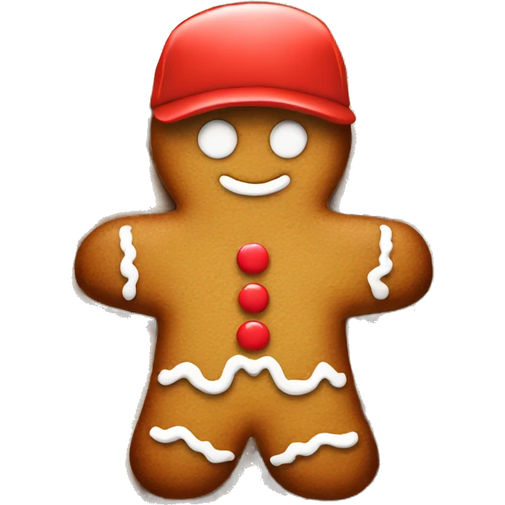 gingerbread man with a red cap emoji