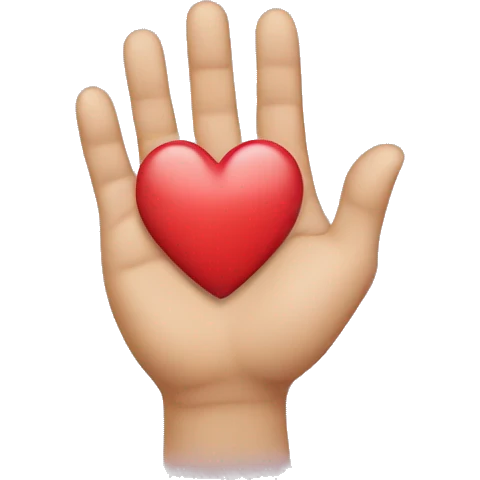 Heart with hand emoji