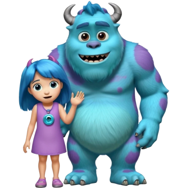 monsters inc sulley with small girl emoji