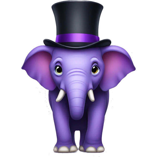 Purple elephant with top hat emoji