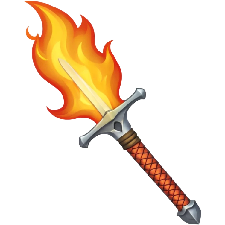 a sword blade on fire emoji emoji