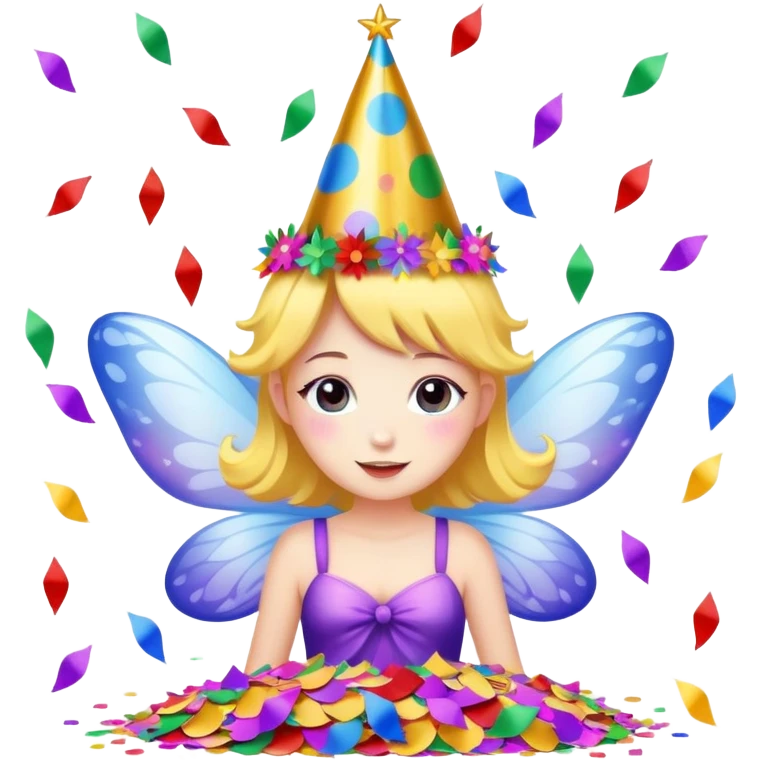 Beautiful Birthday Confetti fairy emoji