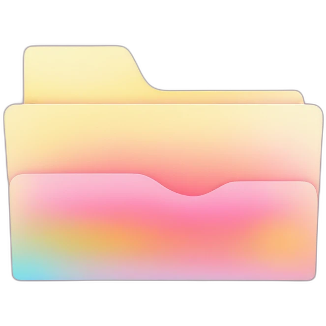 gradient pink yellow shades folder with documents emoji