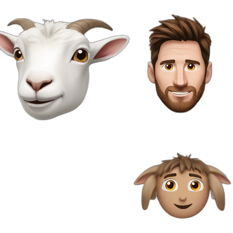 messi face and goat emoji