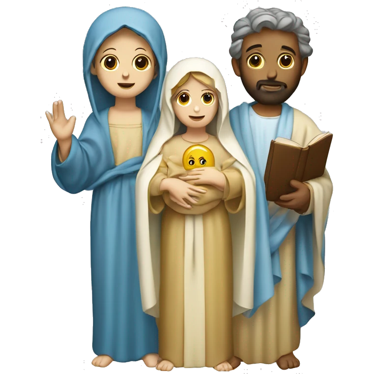Virgin Mary, Saint Joseph and the child God emoji