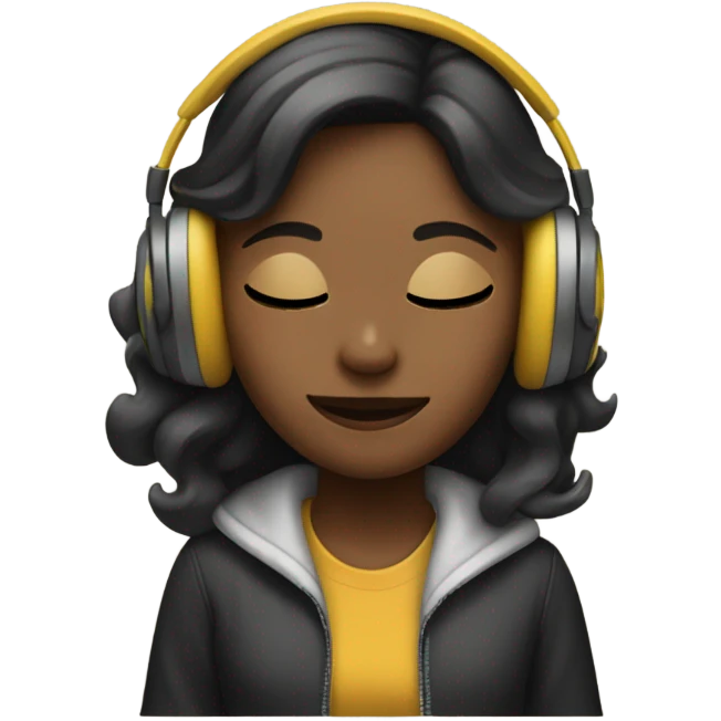 A girl listening to music emoji