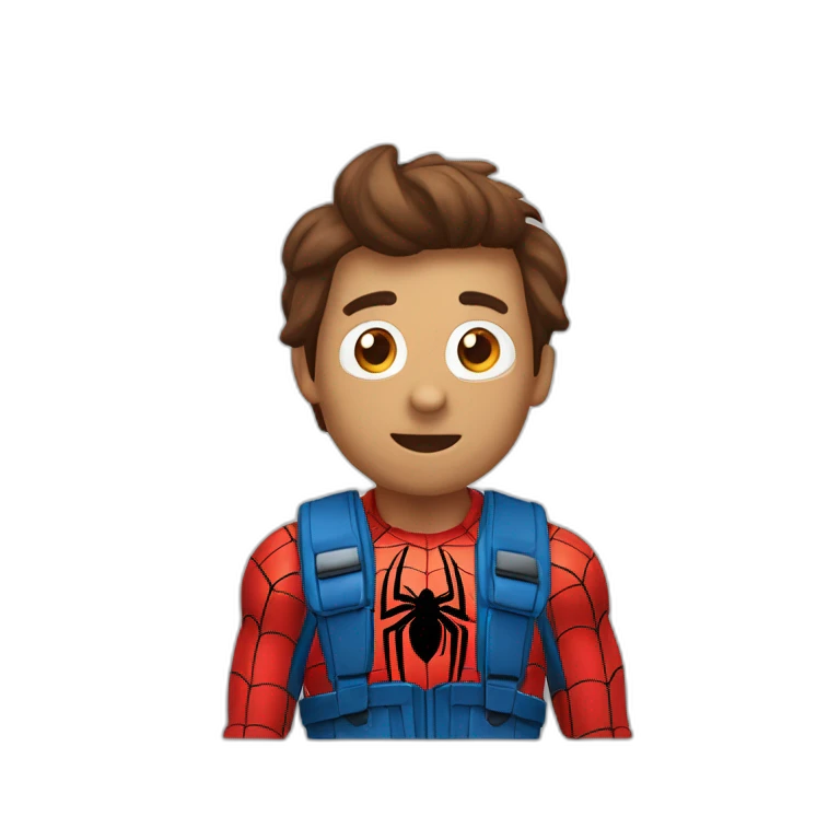 a photo of a correndo de um homem aranha soltando teia emoji