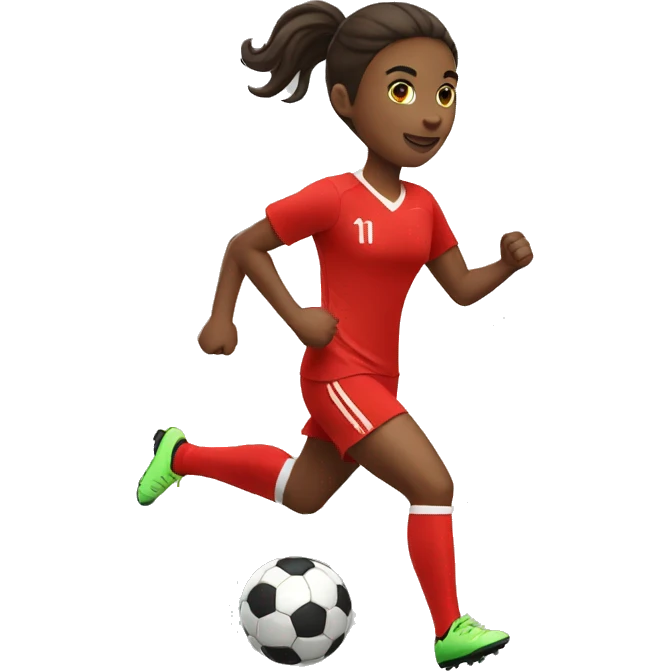 soccer player running wearing red dress emoji