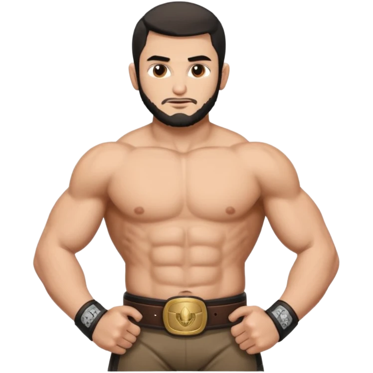 Islam makchacev with his belt emoji