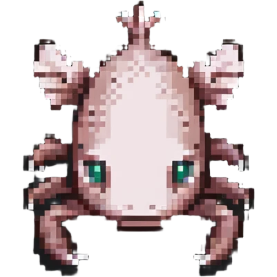 brown Minecraft axolotl, authentic blocky style and proportions, pixel art emoji