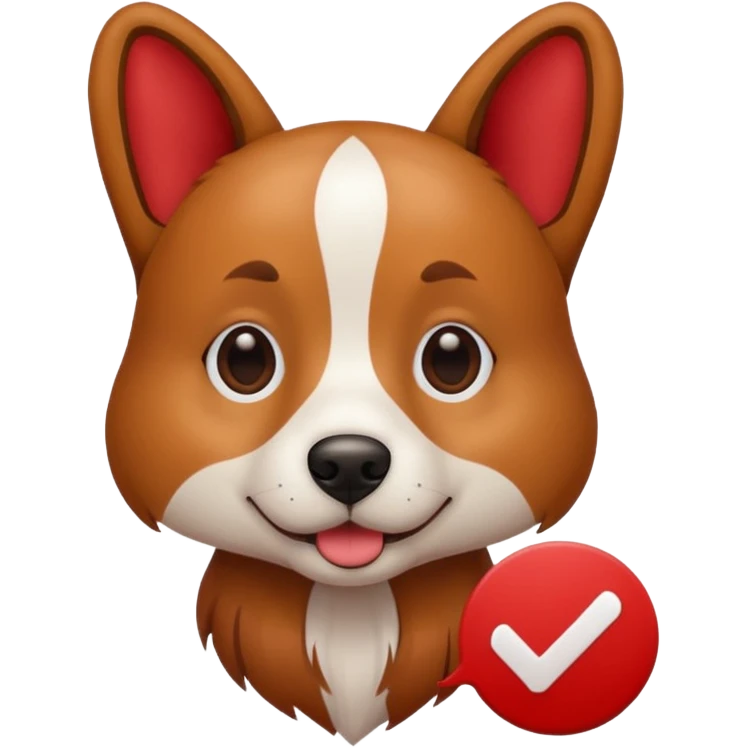 Dog check mark red emoji