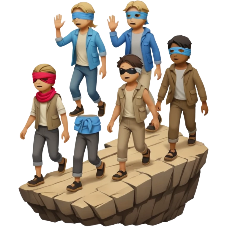 the blind leading the blind off a cliff  emoji