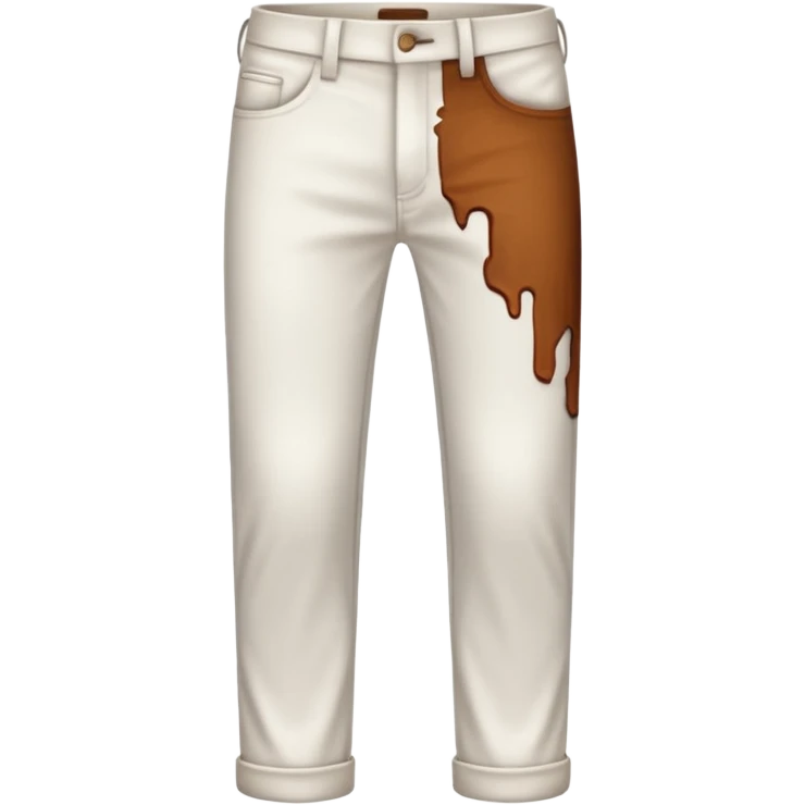 white pants with brown stain near back pockets emoji