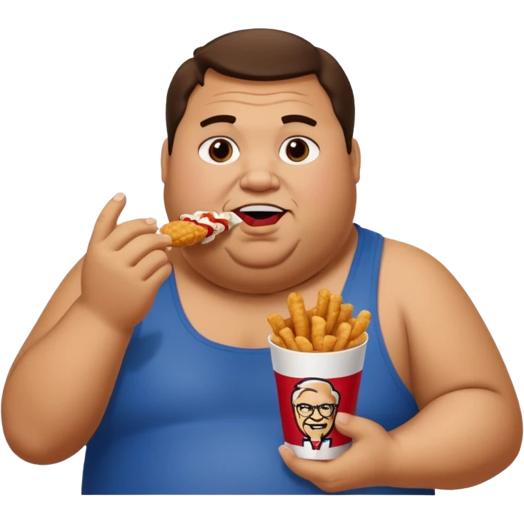 A fat guy eating kfc  emoji