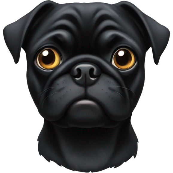 Black pug  emoji