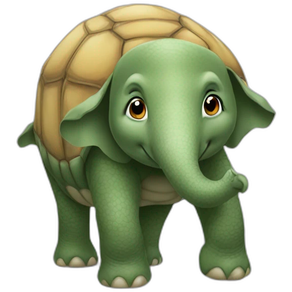 Tortue sur éléphant emoji