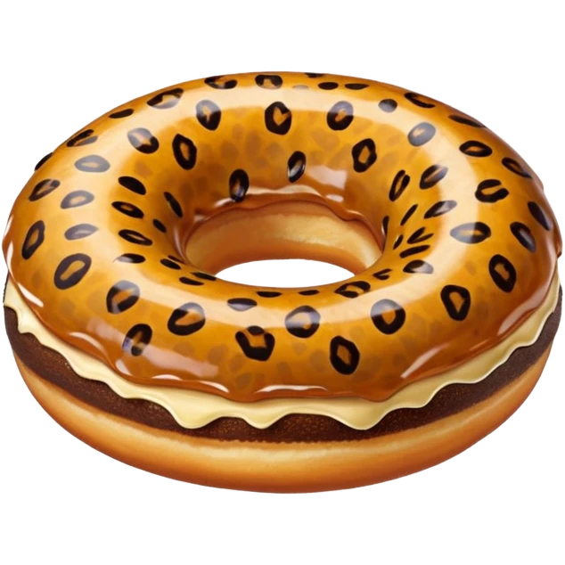 Leopard print donut emoji