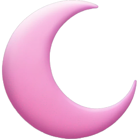 pink crescent moon  emoji