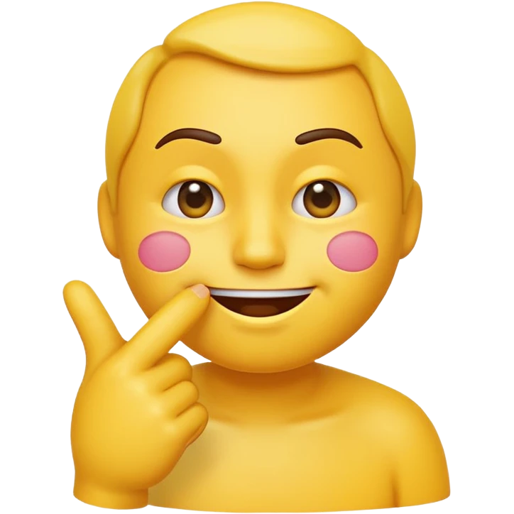 Smiling emoji with one finger in its mouth looking guilty  emoji