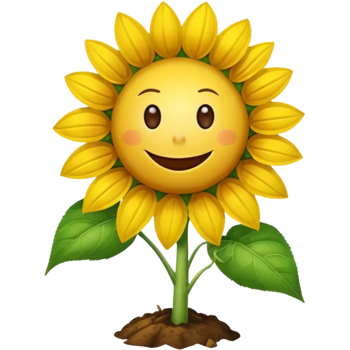 An exact  picture of the sunflower from Plants vs. Zombies emoji