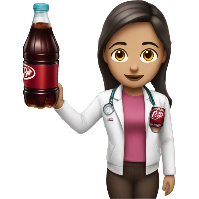 Girl with Dr Pepper  emoji