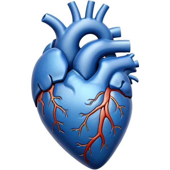 Cœur anatomique bleu emoji